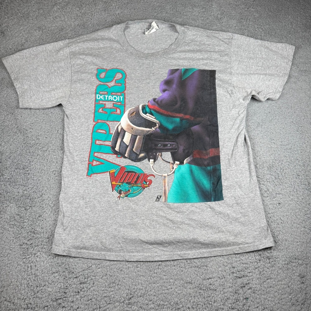 Detroit Vipers Shirt Vintage 90s Lee Sport Nutmeg IHS Hockey Large